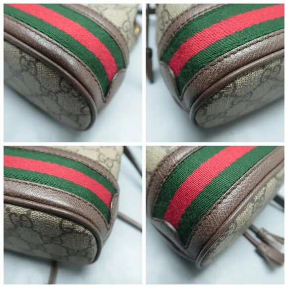 100% Authentic GUCCI  Ophidia Brown Canvas Shoulder Bag 929-101524 - Picture 6 of 12